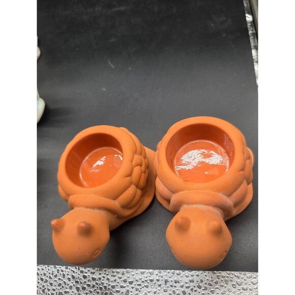 Partylite Set of 2 Turte Terrecotta Candle Holders with Battery Operated Candles - Picture 16 of 16